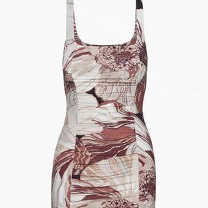 Wilfred Aritzia Floral Ribbed Bodycon Dress (M)